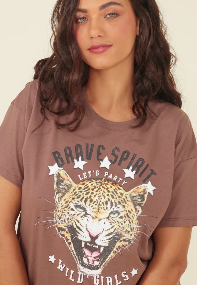 T-SHIRT EM MEIA MALHA ONÇA BRAVE SPIRIT - Image 2